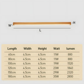 Modern Long Strip Wood LED Wall Lamp
