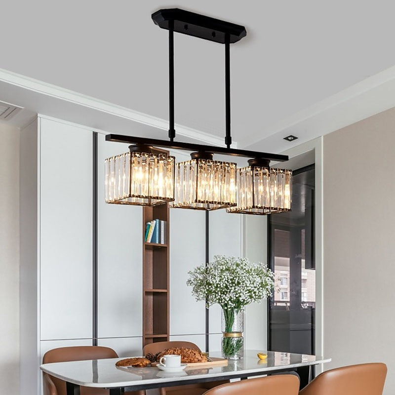 Nordic Multi-Head Designer Long Glass Island Lamps