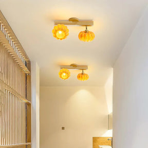 Eco-friendly Yellow Pumpkin Ceiling Lamp