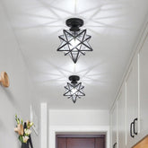 Modern Star Metal Shade Semi Flush Ceiling Light