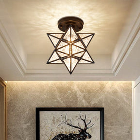 Modern Star Metal Shade Semi Flush Ceiling Light