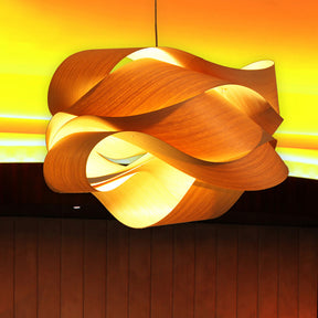 Modern Irregular Wood Pendant Light For Kitchen