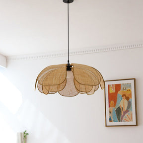 Rattan Petal Rustic Lamp Shade Pendant Light