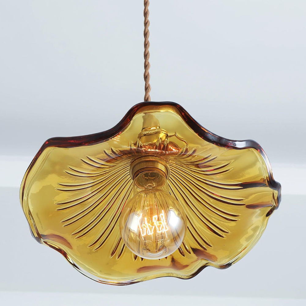 Stylish Hibiscus Flower Glass Pendant Light -Homdiy