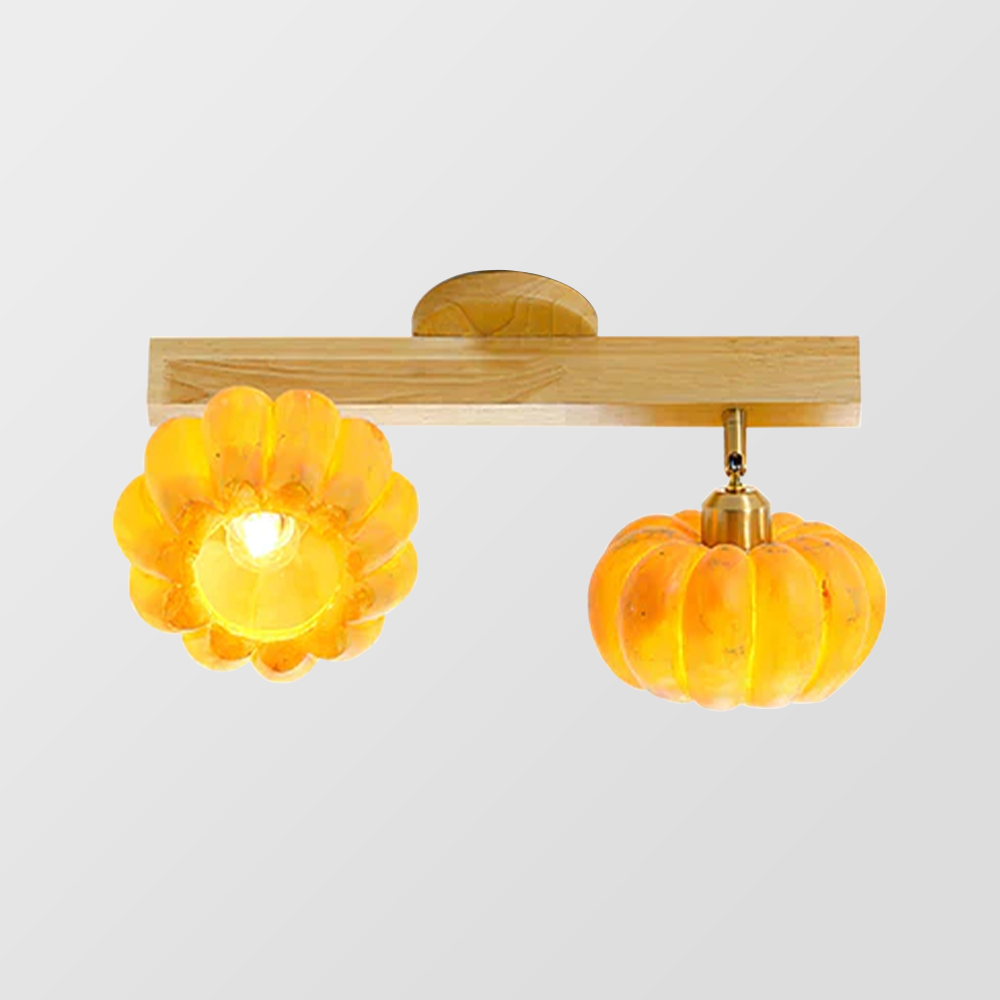 Eco-friendly Yellow Pumpkin Ceiling Light