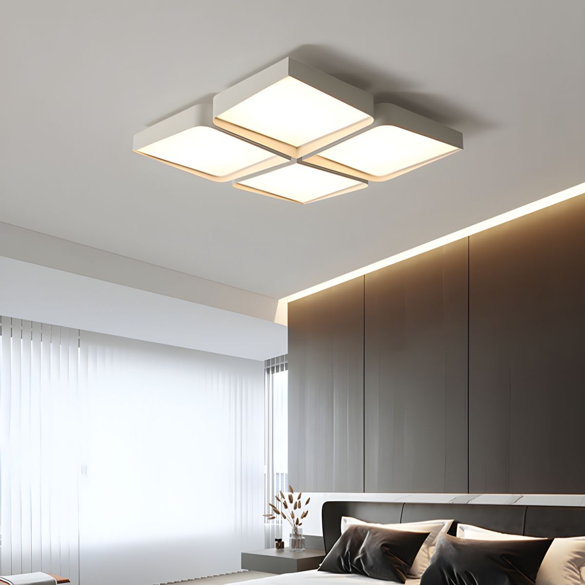 Contemporary Square Flush Mount Ceiling Light