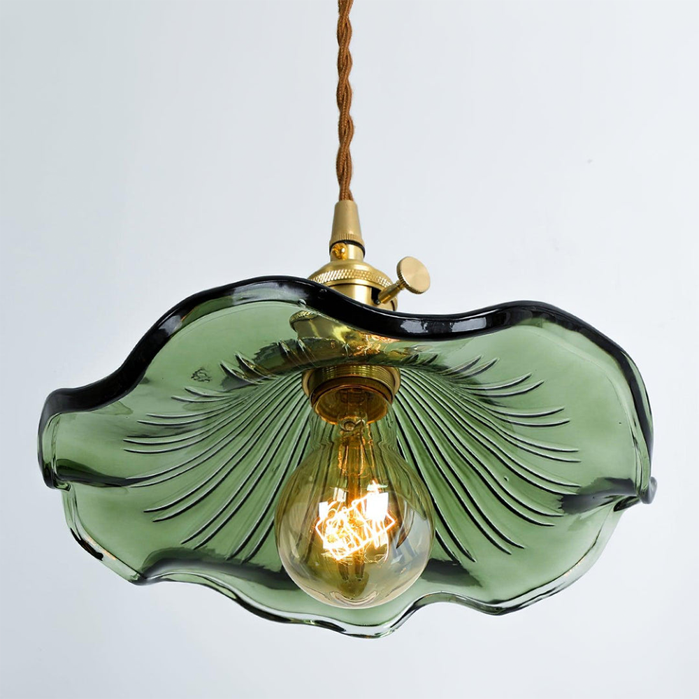 Stylish Hibiscus Flower Glass Pendant Light -Homdiy