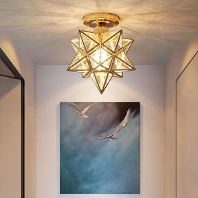 Modern Star Metal Shade Semi Flush Ceiling Light