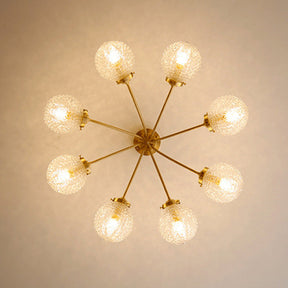 Mid Century Circle Metal Chandelier For Living Room