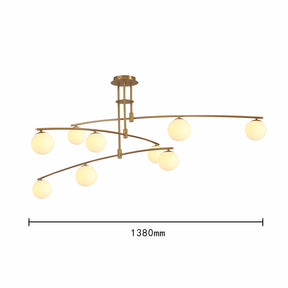 Modern Nordic Glass Ball Semi Flush Chandelier