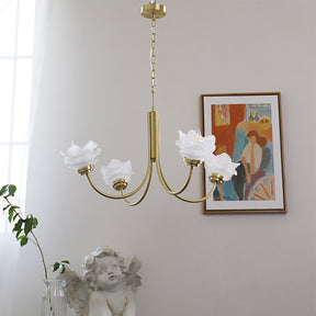 French Simple Chandelier Copper Retro Glass Chandeliers