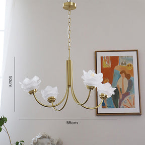 French Simple Chandelier Copper Retro Glass Chandeliers