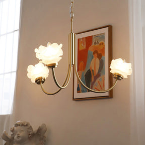 French Simple Chandelier Copper Retro Glass Chandeliers