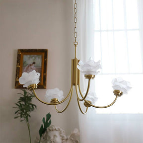 French Simple Chandelier Copper Retro Glass Chandeliers