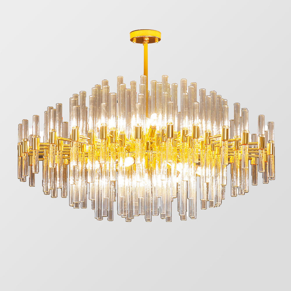 Gold Finish Modern Crystal Chandelier for Room Decor