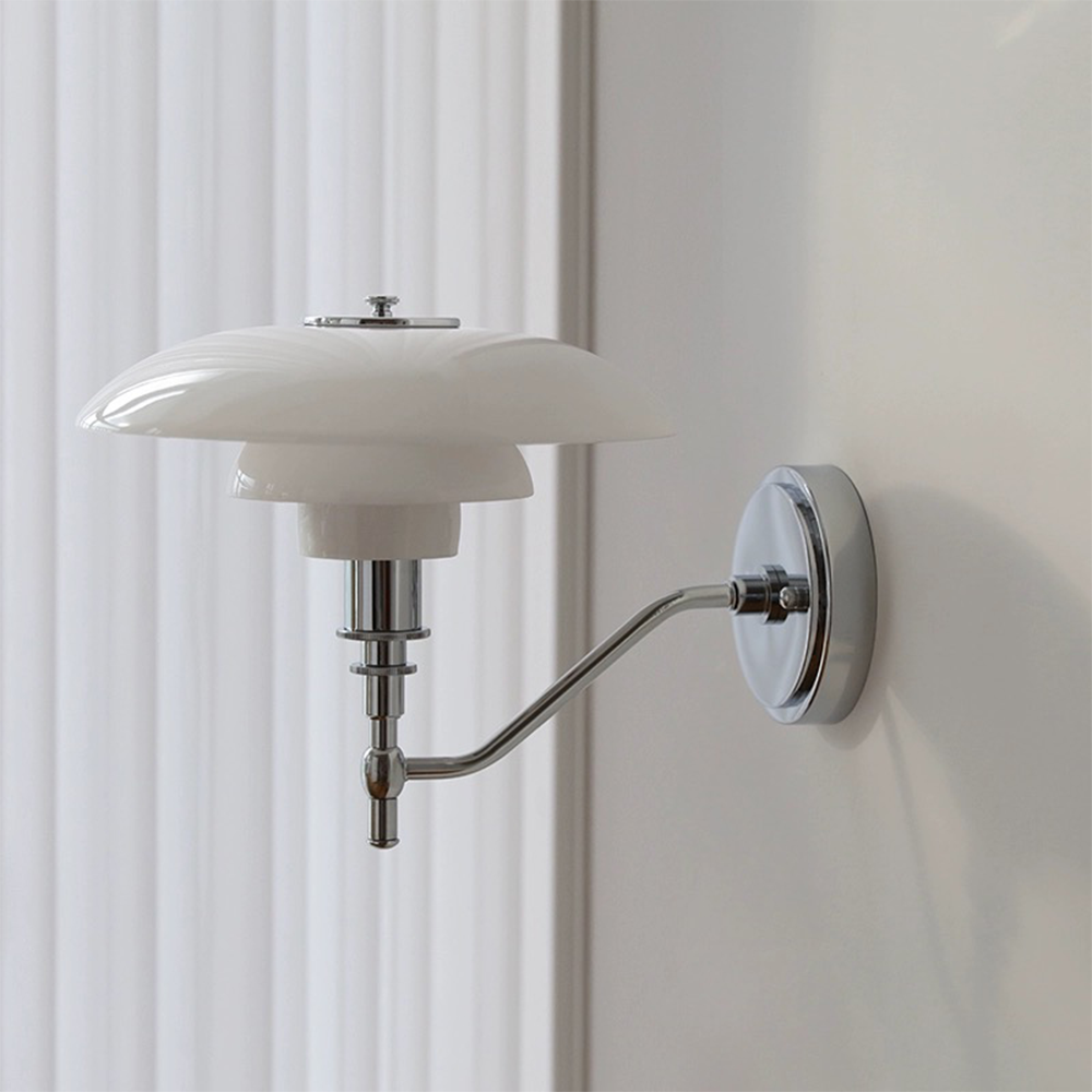 Lampsmodern White Simple Wall Light Nordic Glass Wall Lamp For Bedroom