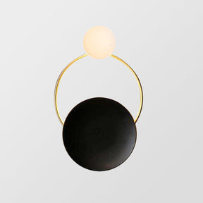 Nordic Simple  Black Gold Wrought Iron Circle Aisle Corridor Wall Light