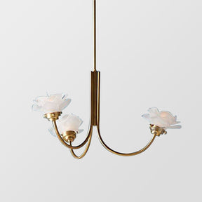 French Simple Chandelier Copper Retro Glass Chandeliers