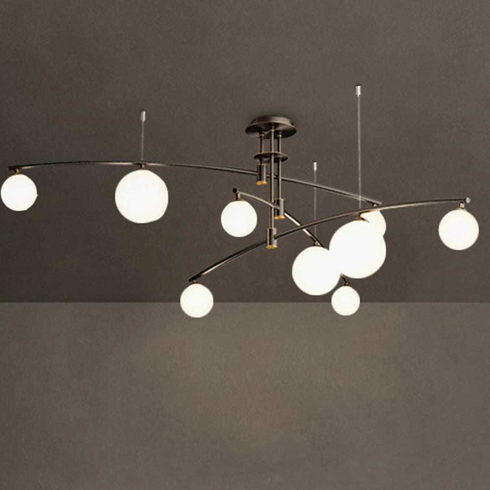 Modern Nordic Glass Ball Semi Flush Chandelier