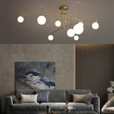 Modern Nordic Glass Ball Semi Flush Chandelier