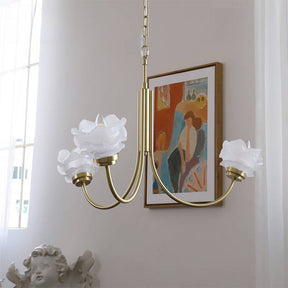 French Simple Chandelier Copper Retro Glass Chandeliers