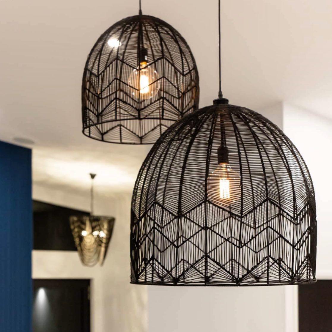 Boho Rattan Shade Designer Ceiling Lights