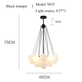 Bubble Chandelier Nordic Frosted Glass Ball Chandelier for Dining Room