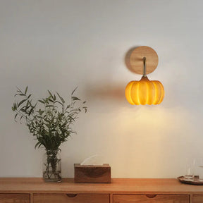 Cute Resin Material Yellow Pumpkin Wall Lamp