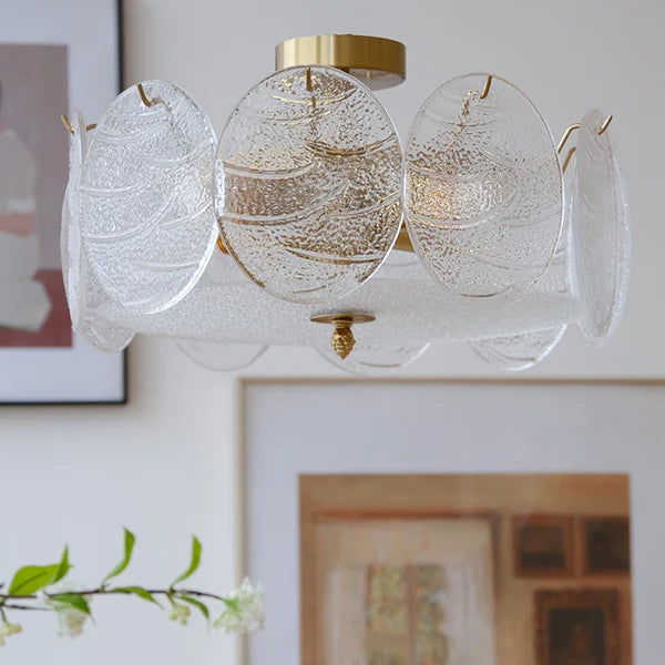 Modern Style Retro Glass Petals Ceiling Lamp