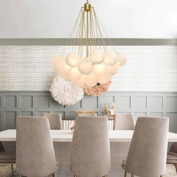 Bubble Chandelier Nordic Frosted Glass Ball Chandelier for Dining Room