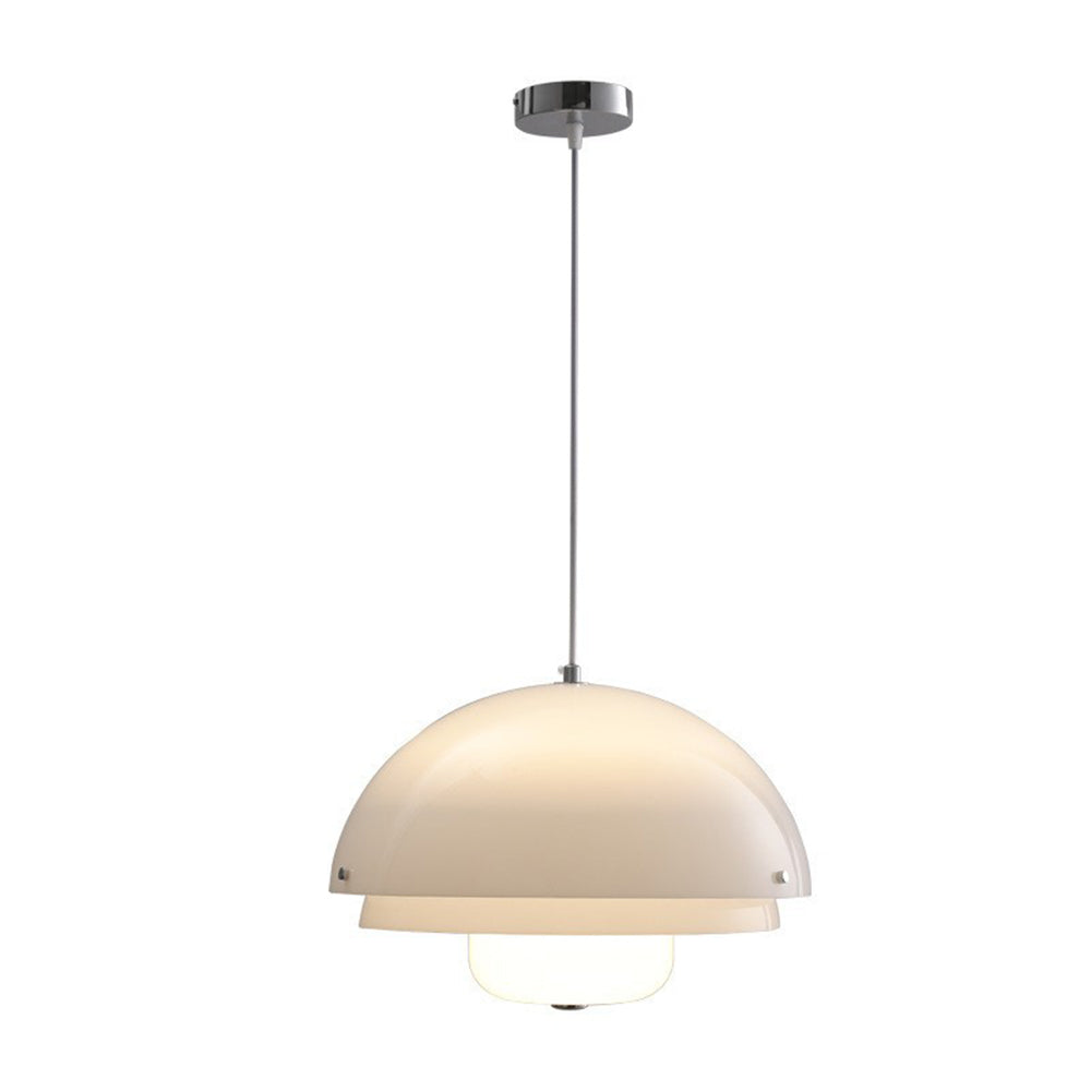 Bauhaus Vintage White Metal Pendant Lamp