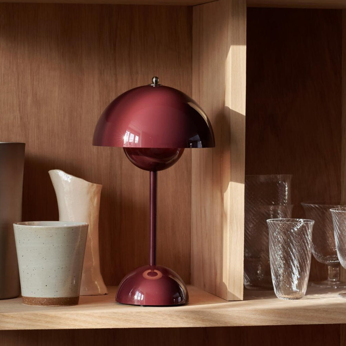 Contemporary Mushroom Table Lamp Mini Flowerpot Desk Light -Homdiy