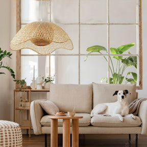 Bamboo Woven Hanging Lighting Wicker Pendant Light -Lampsmodern