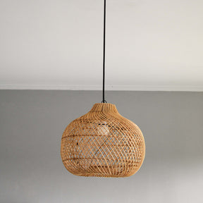 Handmade Wicker Pendant Lampshade Rustic Woven Rattan Pendant Light -Lampsmodern