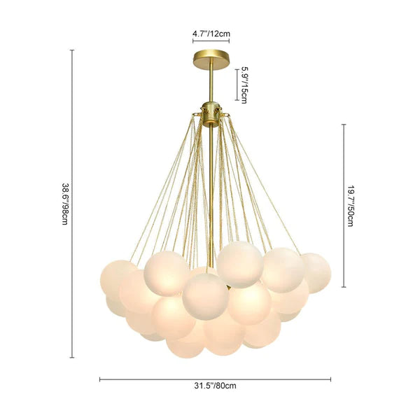 Bubble Chandelier Nordic Frosted Glass Ball Chandelier for Dining Room