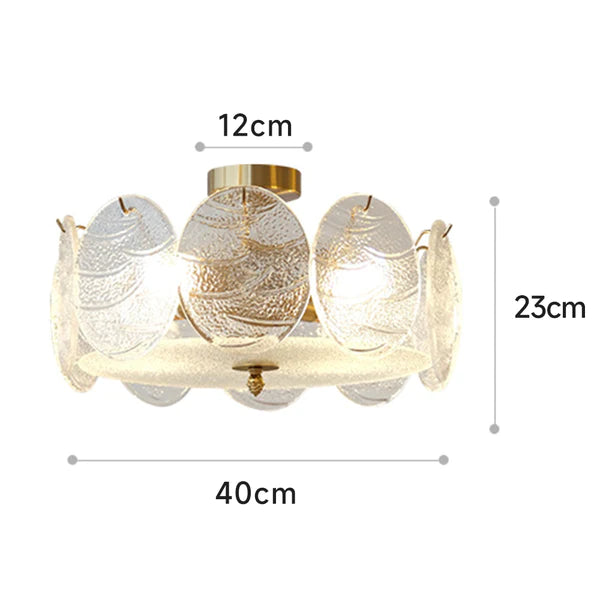 Modern Style Retro Glass Petals Ceiling Lamp