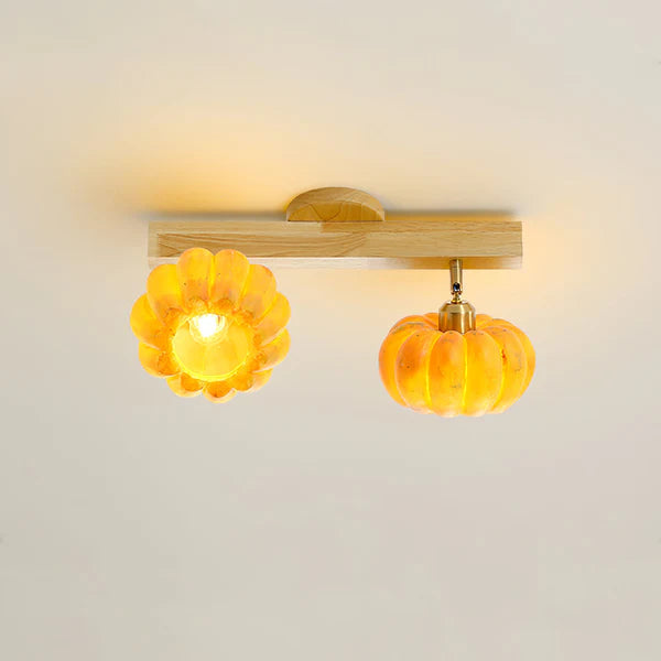 Eco-friendly Yellow Pumpkin Ceiling Lamp