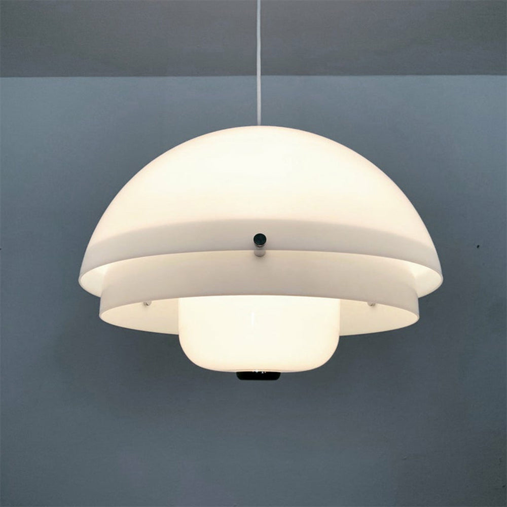 Bauhaus Vintage White Metal Pendant Lamp