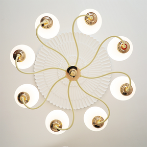 Vinatge White Bubble Globe Chandelier