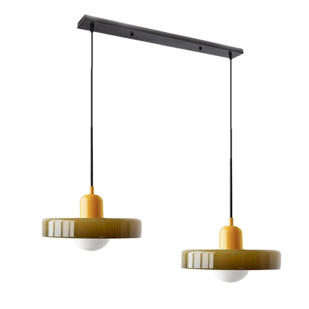 2 Heads Modern Bauhaus Glass Pendant Light -Homdiy