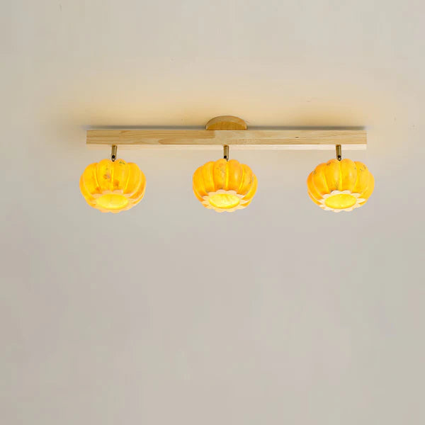 Eco-friendly Yellow Pumpkin Ceiling Lamp