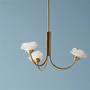 French Simple Chandelier Copper Retro Glass Chandeliers