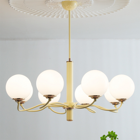 Vinatge White Bubble Globe Chandelier