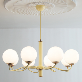 Vinatge White Bubble Globe Chandelier