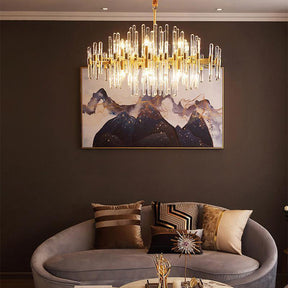 Gold Finish Modern Crystal Chandelier for Room Decor