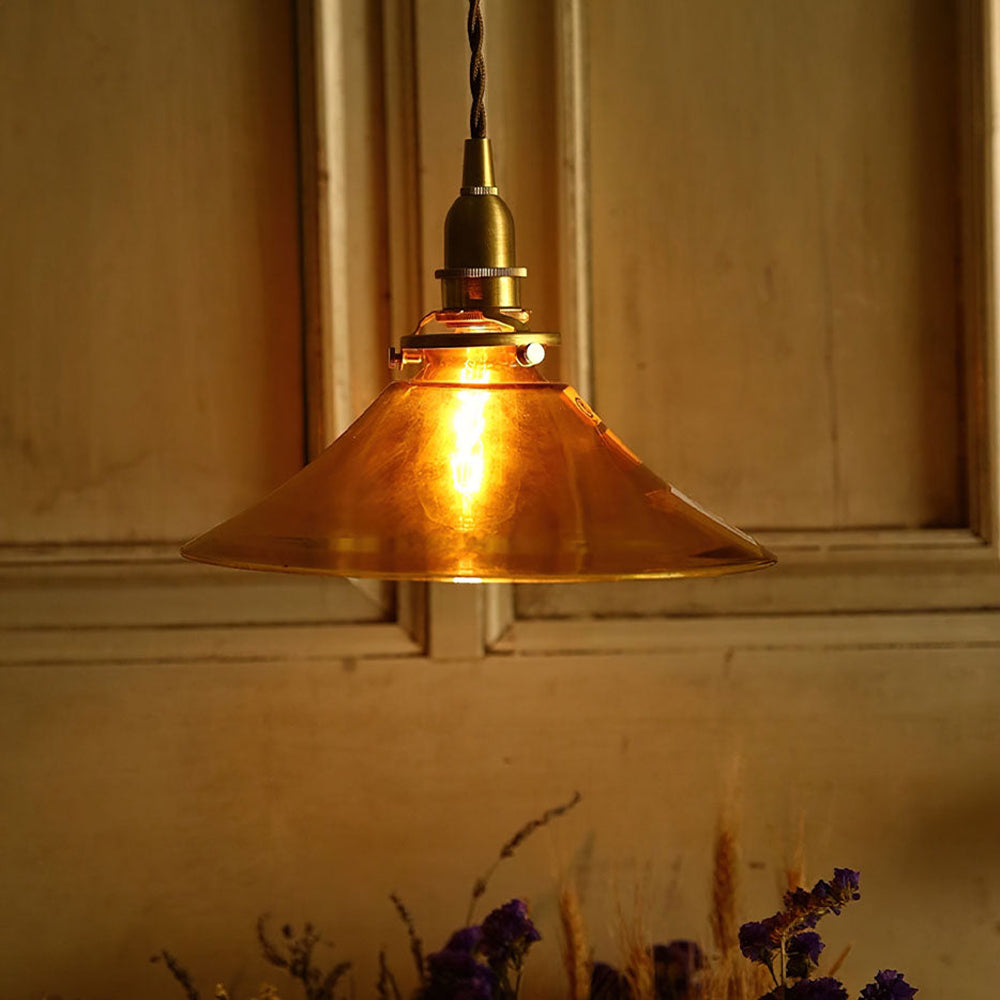 Vintage Amber Glass Pendant Lights