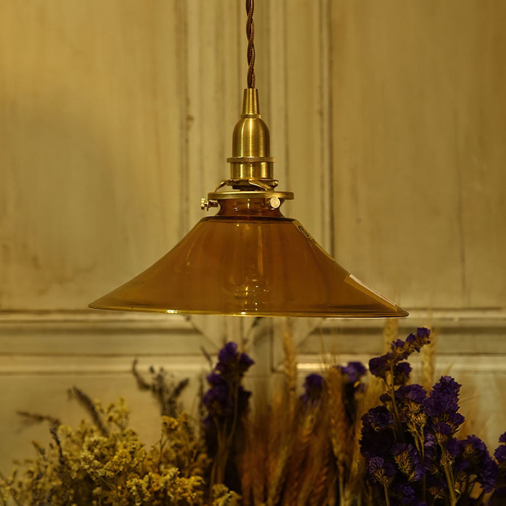 Vintage Amber Glass Pendant Lights