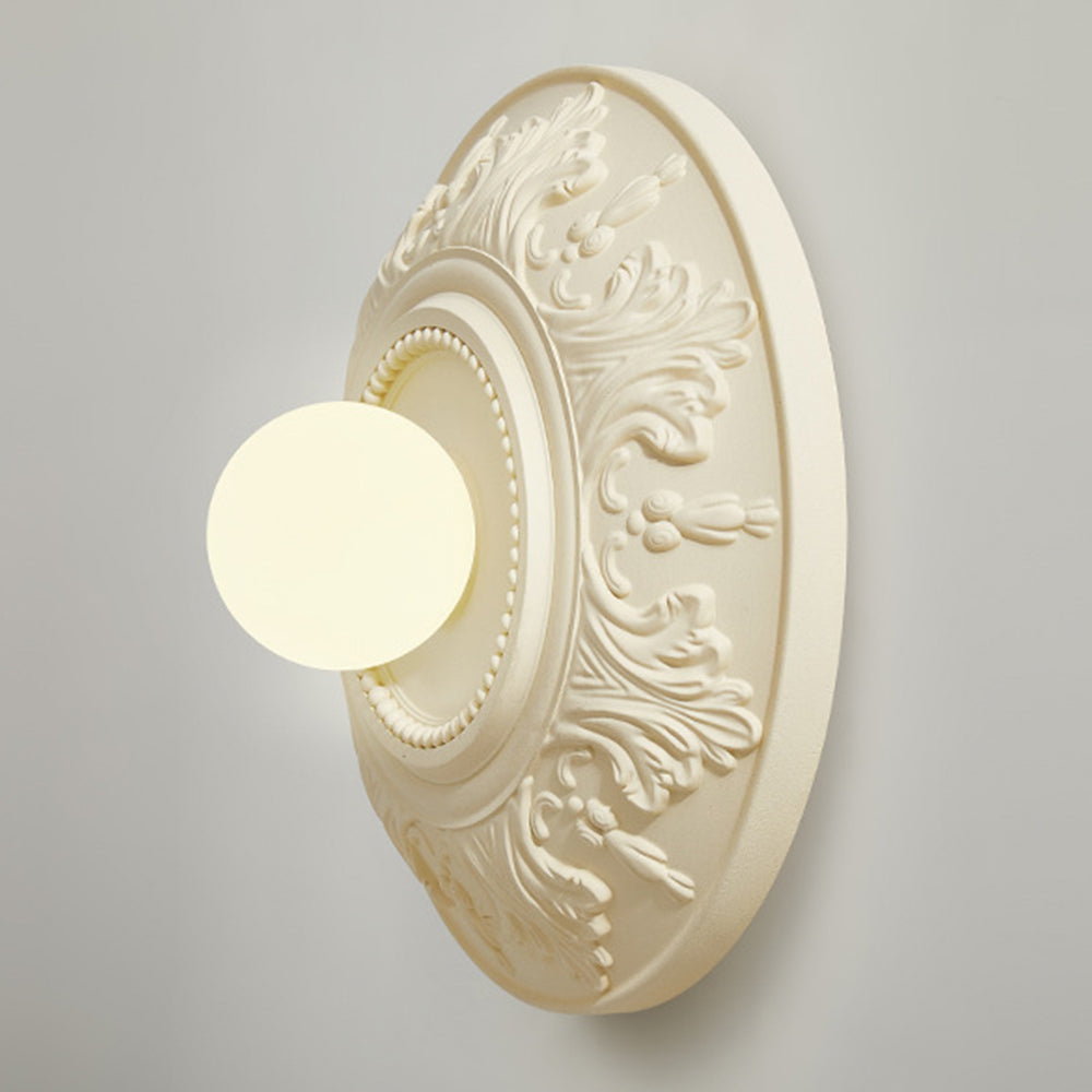French Style Resin Milky Coffee Wall Light Sconce