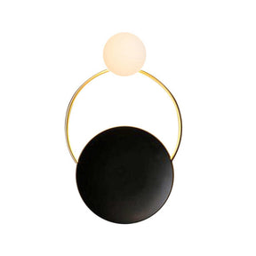 Nordic Simple  Black Gold Wrought Iron Circle Aisle Corridor Wall Light