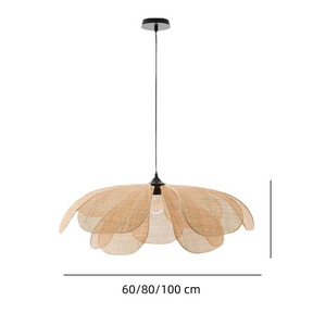 Rattan Petal Rustic Lamp Shade Pendant Light